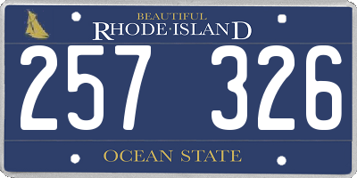 RI license plate 257326