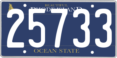 RI license plate 25733
