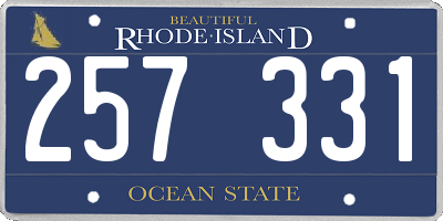 RI license plate 257331