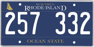 RI license plate 257332
