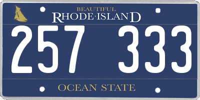 RI license plate 257333