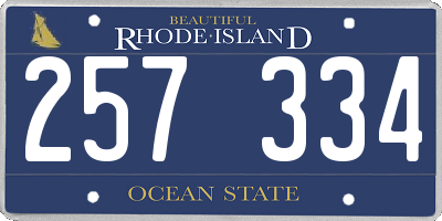 RI license plate 257334