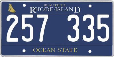 RI license plate 257335