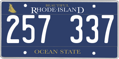 RI license plate 257337
