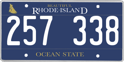 RI license plate 257338