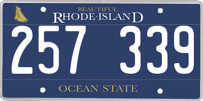 RI license plate 257339
