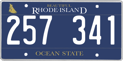 RI license plate 257341