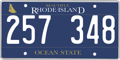 RI license plate 257348