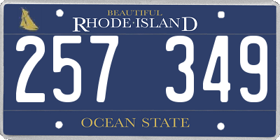 RI license plate 257349