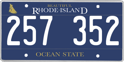 RI license plate 257352
