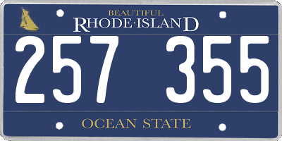 RI license plate 257355