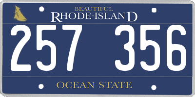 RI license plate 257356