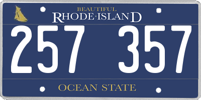 RI license plate 257357