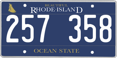 RI license plate 257358