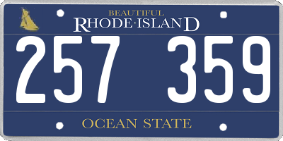 RI license plate 257359