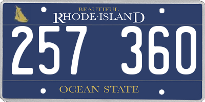 RI license plate 257360