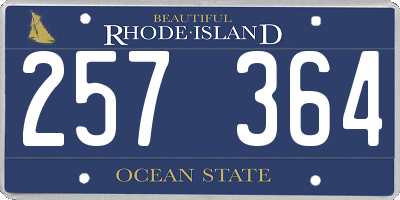 RI license plate 257364