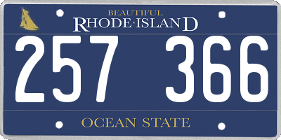 RI license plate 257366