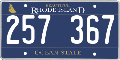 RI license plate 257367