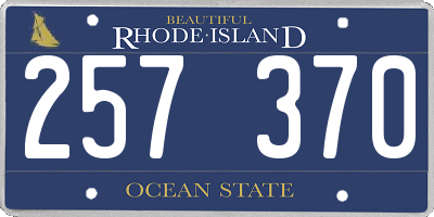 RI license plate 257370