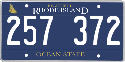 RI license plate 257372
