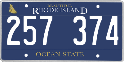 RI license plate 257374