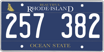 RI license plate 257382