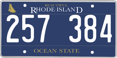 RI license plate 257384