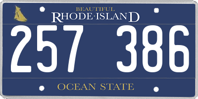 RI license plate 257386