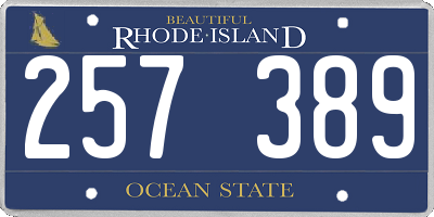 RI license plate 257389