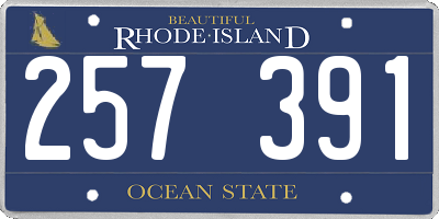 RI license plate 257391