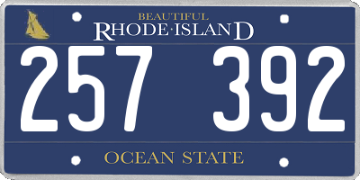RI license plate 257392