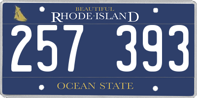 RI license plate 257393