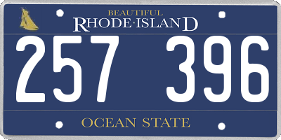 RI license plate 257396