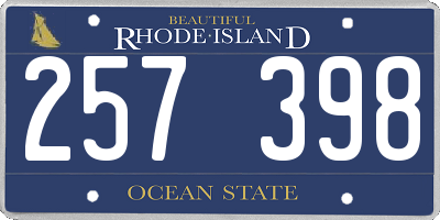 RI license plate 257398