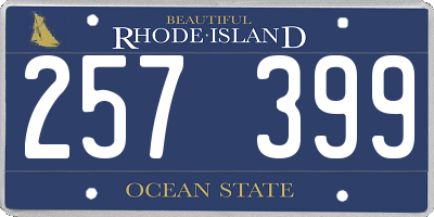 RI license plate 257399