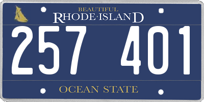 RI license plate 257401