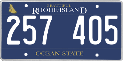 RI license plate 257405