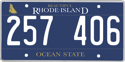 RI license plate 257406