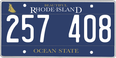 RI license plate 257408