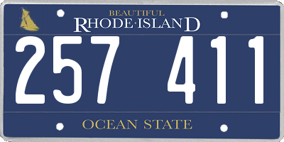 RI license plate 257411