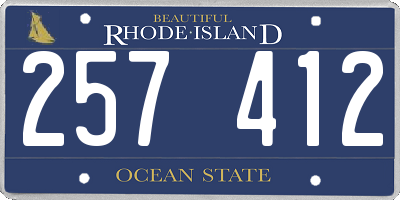 RI license plate 257412