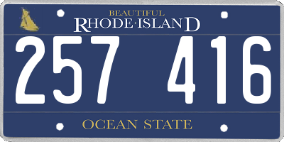 RI license plate 257416