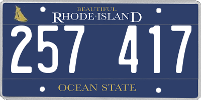 RI license plate 257417