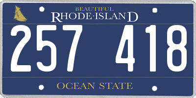 RI license plate 257418