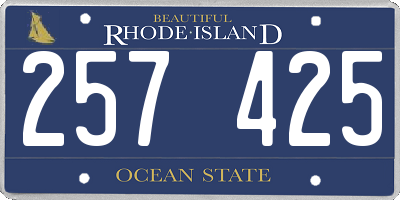 RI license plate 257425