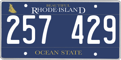 RI license plate 257429