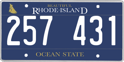 RI license plate 257431