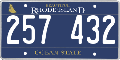 RI license plate 257432