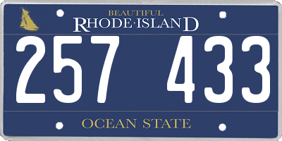 RI license plate 257433